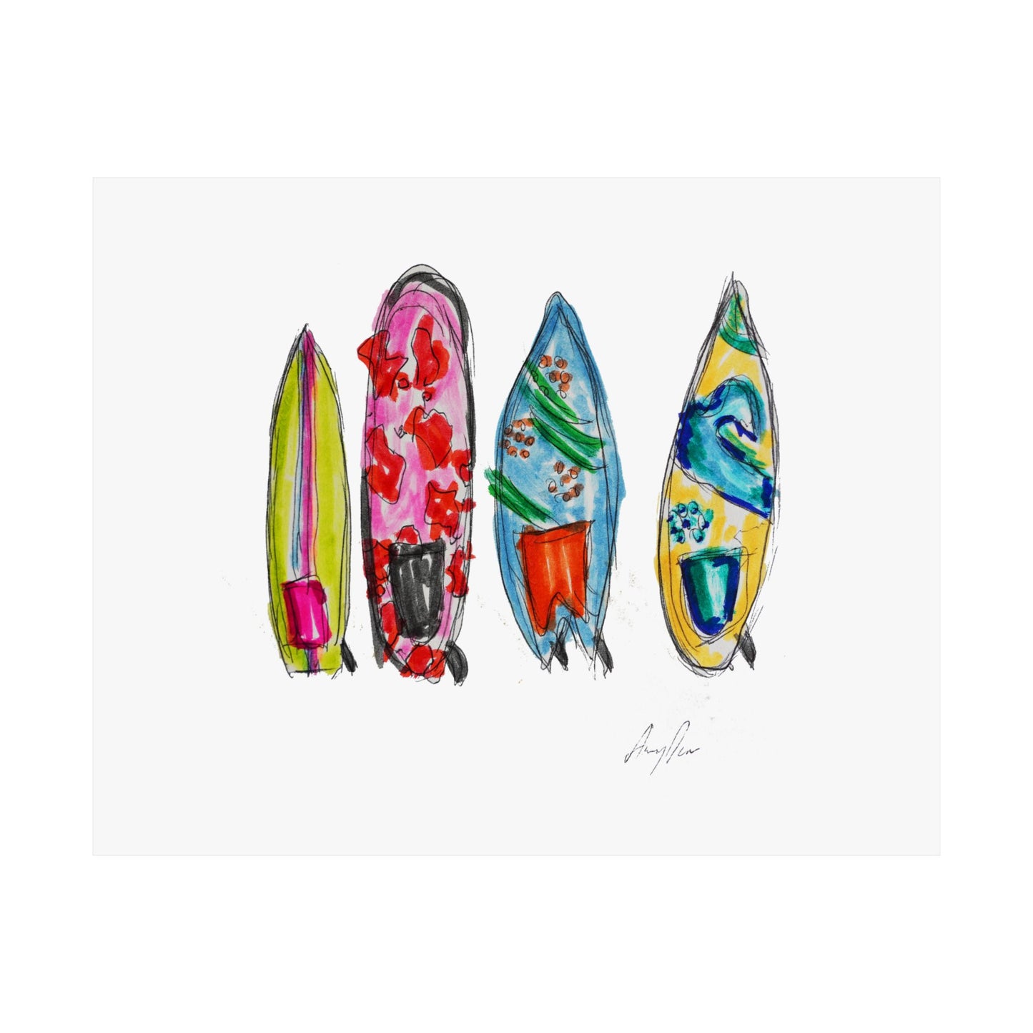 "Drift" - Surfboard Art Print