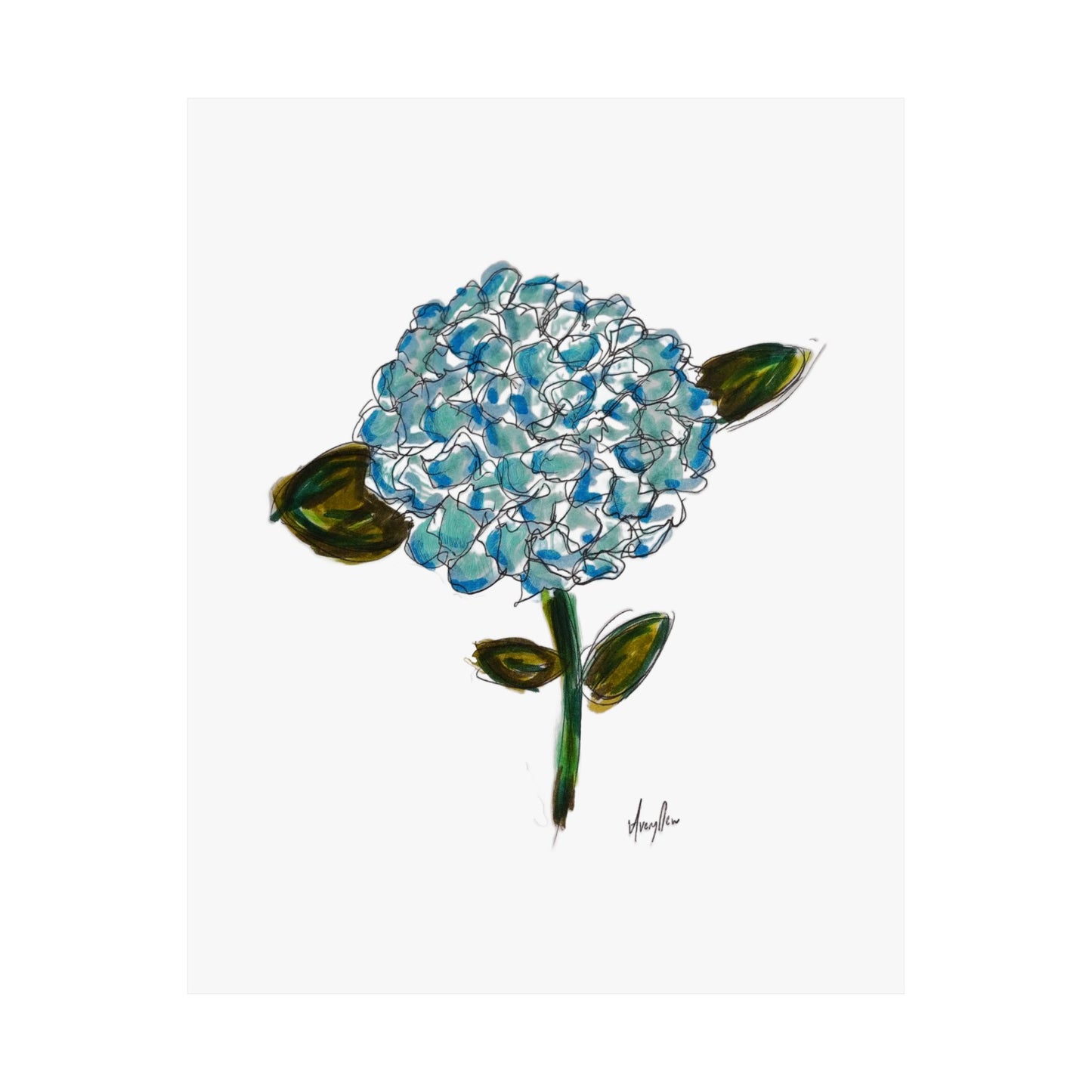 "Fullness" - Blue Hydrangea Print